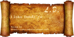 Lisko Debóra névjegykártya